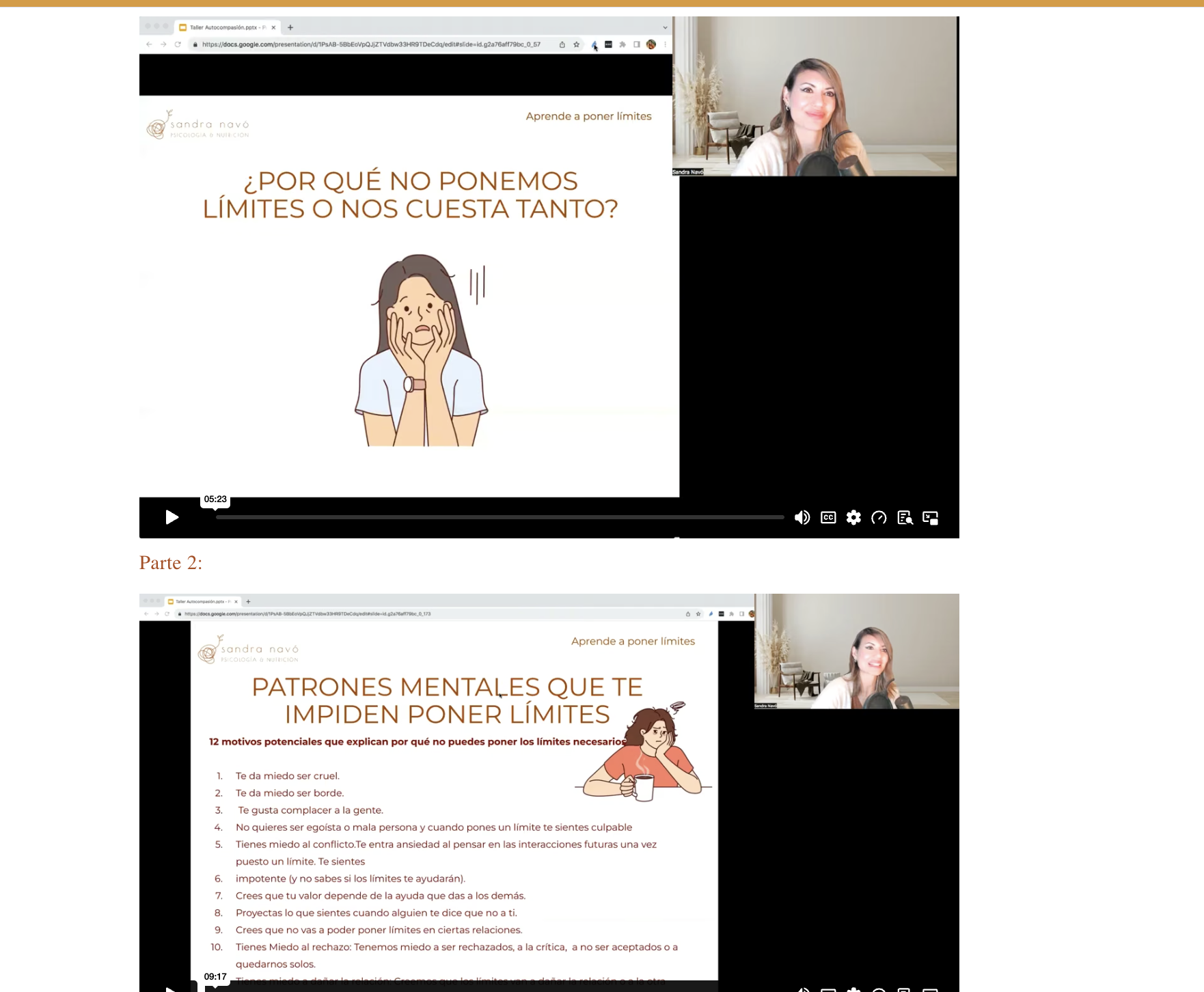 Vista previa de las dos mini clases gratuitas sobre cómo poner límites